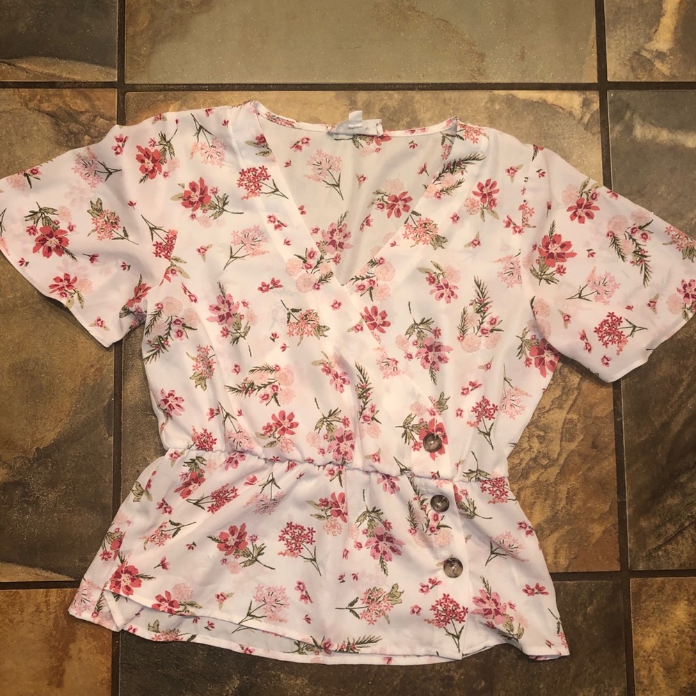Pink Rose brand floral blouse